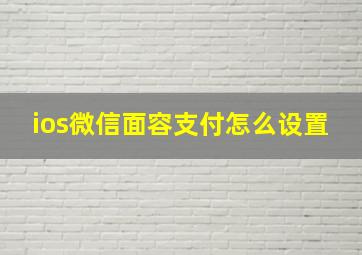 ios微信面容支付怎么设置