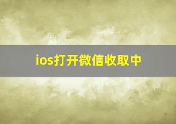 ios打开微信收取中