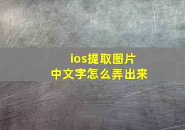 ios提取图片中文字怎么弄出来