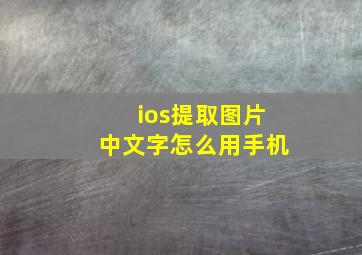 ios提取图片中文字怎么用手机