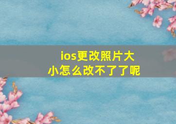 ios更改照片大小怎么改不了了呢