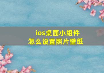 ios桌面小组件怎么设置照片壁纸