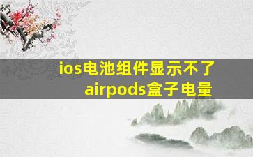 ios电池组件显示不了airpods盒子电量