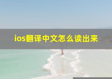 ios翻译中文怎么读出来