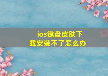 ios键盘皮肤下载安装不了怎么办