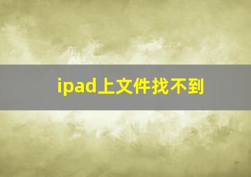 ipad上文件找不到