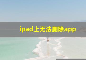 ipad上无法删除app