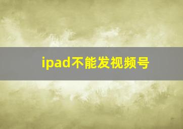 ipad不能发视频号