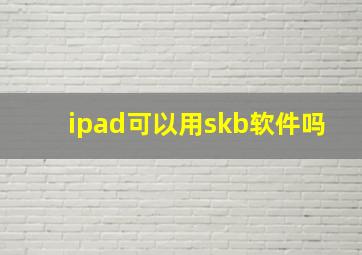 ipad可以用skb软件吗