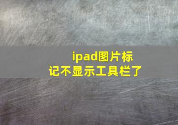 ipad图片标记不显示工具栏了