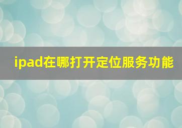 ipad在哪打开定位服务功能