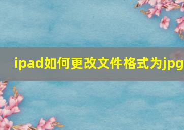 ipad如何更改文件格式为jpg