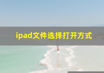 ipad文件选择打开方式