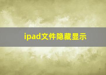 ipad文件隐藏显示