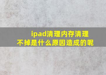 ipad清理内存清理不掉是什么原因造成的呢