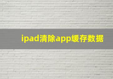 ipad清除app缓存数据