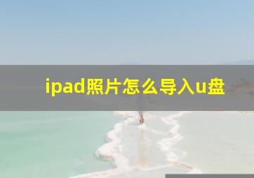 ipad照片怎么导入u盘