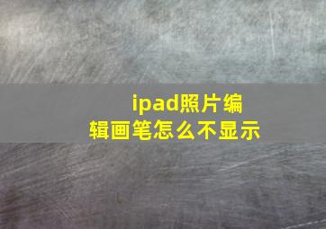 ipad照片编辑画笔怎么不显示