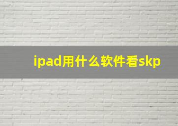 ipad用什么软件看skp