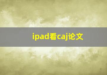 ipad看caj论文