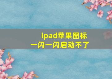 ipad苹果图标一闪一闪启动不了