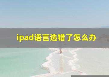 ipad语言选错了怎么办