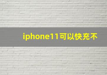 iphone11可以快充不