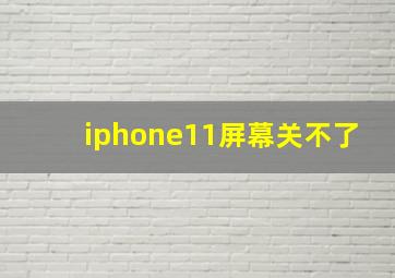 iphone11屏幕关不了