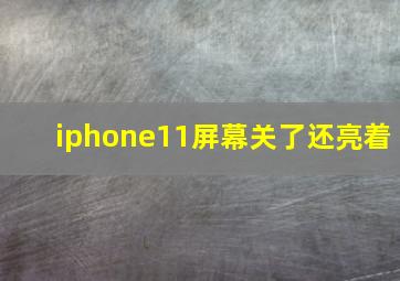 iphone11屏幕关了还亮着