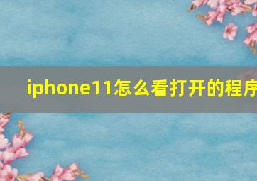 iphone11怎么看打开的程序