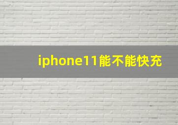 iphone11能不能快充