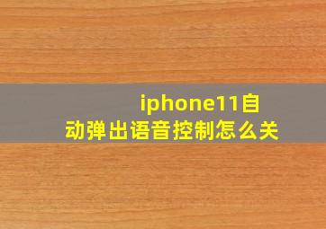 iphone11自动弹出语音控制怎么关