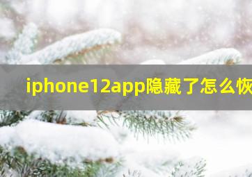 iphone12app隐藏了怎么恢复