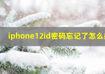 iphone12id密码忘记了怎么办