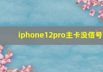 iphone12pro主卡没信号