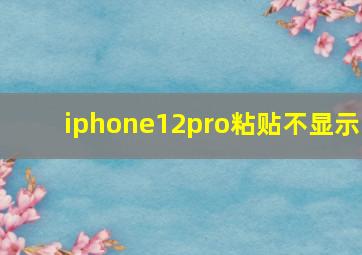 iphone12pro粘贴不显示