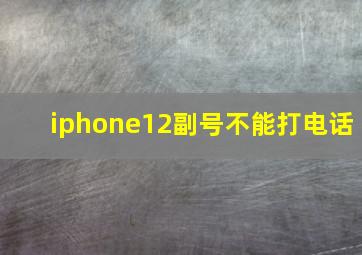 iphone12副号不能打电话