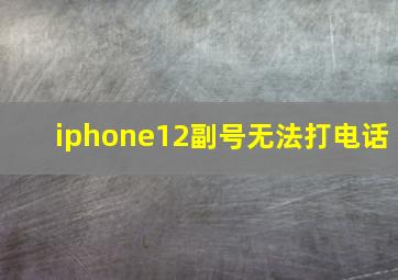 iphone12副号无法打电话