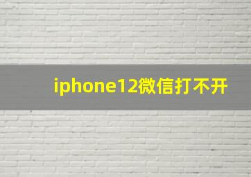 iphone12微信打不开