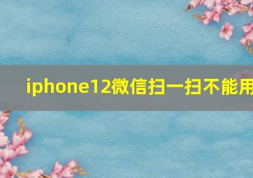 iphone12微信扫一扫不能用