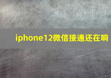 iphone12微信接通还在响