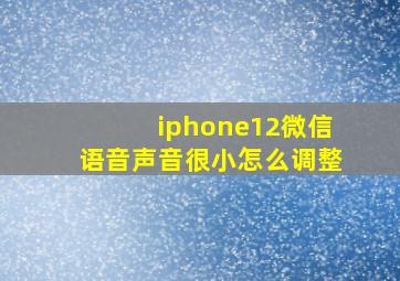 iphone12微信语音声音很小怎么调整