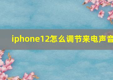 iphone12怎么调节来电声音