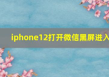 iphone12打开微信黑屏进入