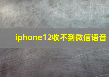 iphone12收不到微信语音