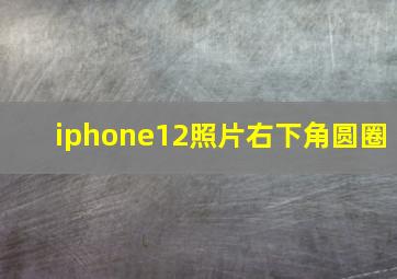 iphone12照片右下角圆圈