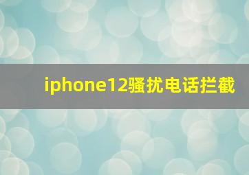 iphone12骚扰电话拦截