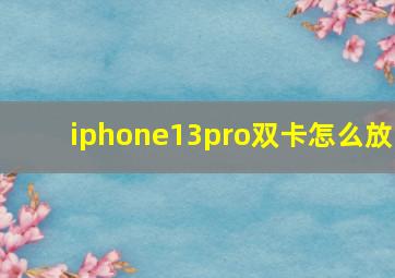 iphone13pro双卡怎么放