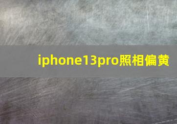 iphone13pro照相偏黄