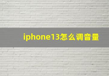 iphone13怎么调音量